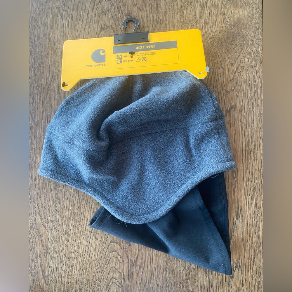 Brand New Carhartt Fleece 2-in-1 Hat Grey and Black